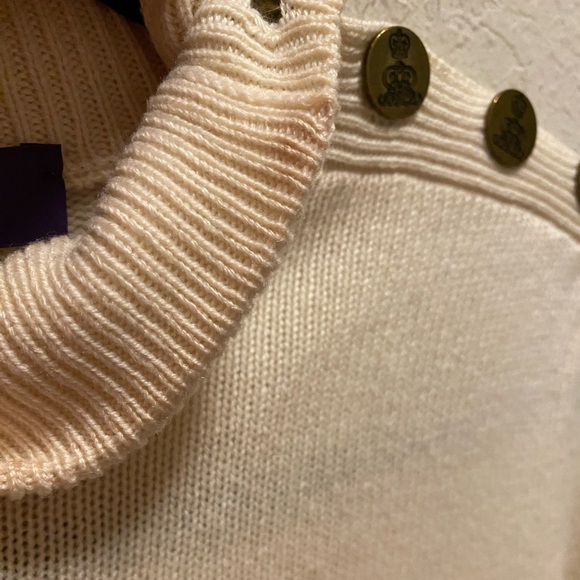Ralph Lauren Purple Label Wool Mock Neck Long Sleeve Button Sweater Size S - Picture 4 of 10